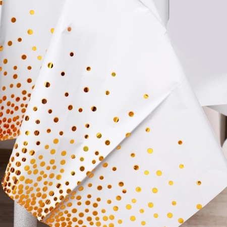 The tablecloth "Confetti" 137 × 183 cm, the color is white-1