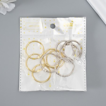 Rings for creativity (for photo albums) "gold/silver" int. D = 2.5 cm external. D = 3 cm set 10 pcs-4