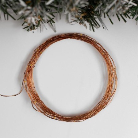 Garland "thread" 5 m Rosa, IP20, copper thread, 50 LED, warm white glow, USB-1