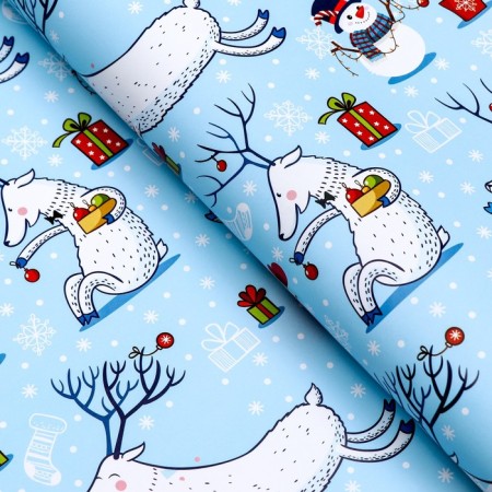 Glossy packaging paper "Frosty day!", 70 x 100 cm-1