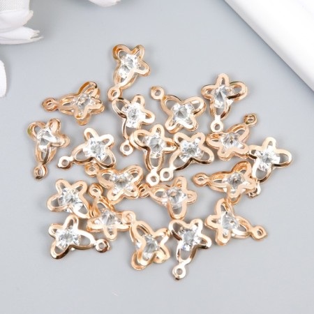 Decor for creativity Metal "Butterfly" gold, crystal 0.5x1.3x1.7 cm