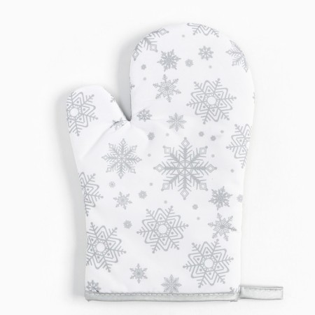 Kit. set 3pr. Snowflake Snowflake silver perch. 17*17 cm, mittens.26*16 cm, Fart. 70*80 cm 100% p/e 94461-4