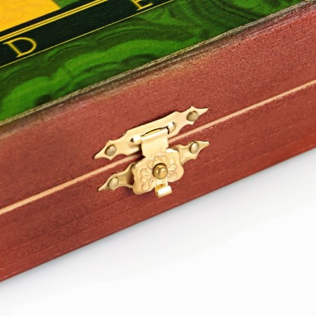 Hand chess wooden, 30 x 30 cm, "malachite" King H-8 cm, pawns-3.5 cm-3