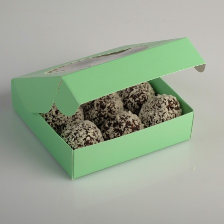 Gift box team with a window, green, 11.5 x 11.5 x 3 cm-2