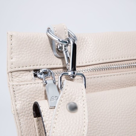 Bag Women's Cross-Bodi with a zipper, beige color-3