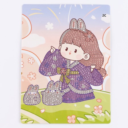 Diamond embroidery with partial filling "Michiko", 13.7 × 18.3 cm, cardboard-2