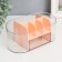 Cosmetics box Plastic "Oval with a box" Pink 8.5x19.5x9 cm