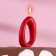 Candle for the cake the number "Oval" "0", red, 5.5 cm