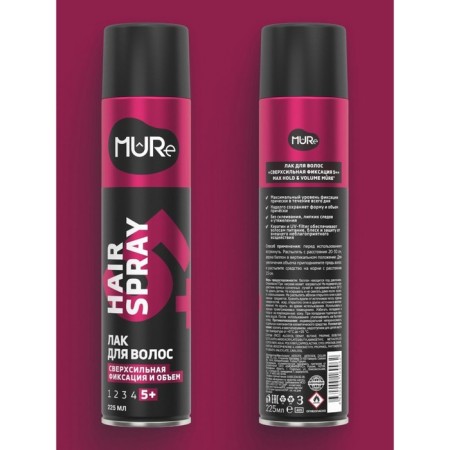 Mure hair varnish Superpowial fixation 5+, 225 ml-7