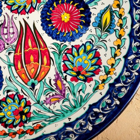 Largan Rishtan ceramics "Flowers", 42 cm, blue-2
