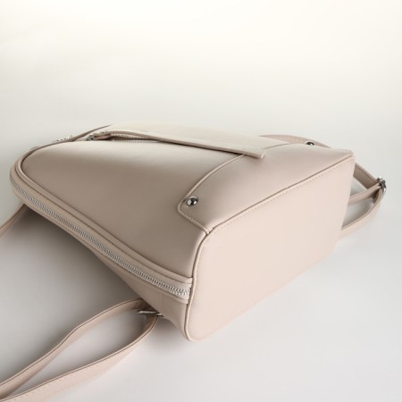 City backpack of artificial leather with lightning, beige color-4