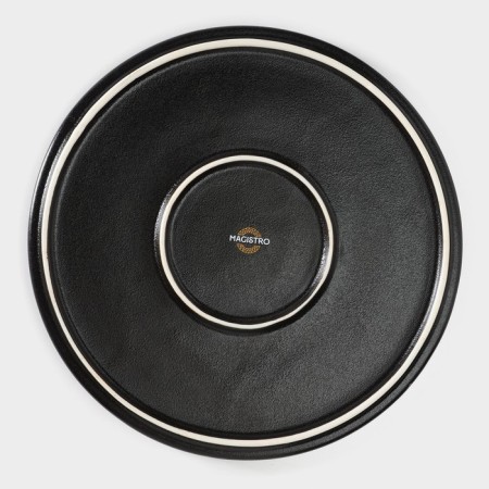 Porcelain dish for supply magistro pietra lunare, d = 22 cm, black color-3
