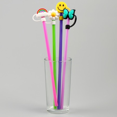 Tubes for cocktail "Summer", set 4 pcs, color mix-3