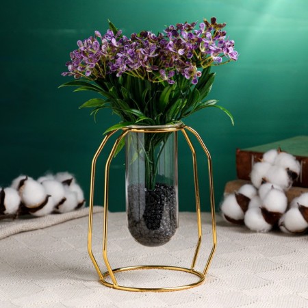 Kashpo on a gold stand glass, 10x15x5.5cm