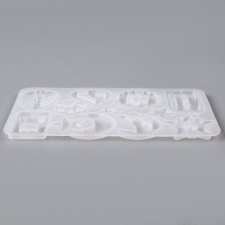 Silicone form universal for creating earrings, pendants, scraps - 12 pcs.-4