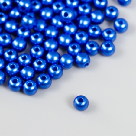 Set of beads "needlework" plastic, diameter 6 mm, 25 g, royal blue