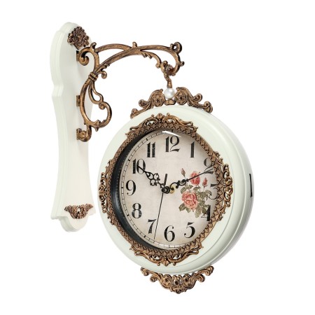 Watch wall interior double-sided, smooth move, 27 × 8 cm, dial d-19 cm, white-1