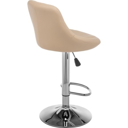 Barrier stool Curt metal/eco -leather, beige/chrome 45x50x84 cm-3