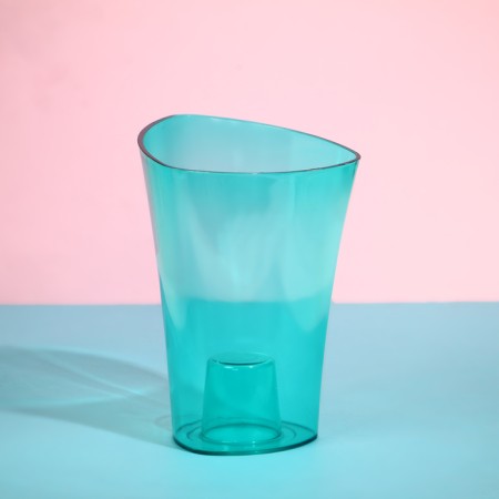 Pot for orchids, 1.3 l, 13.6 × 14.1 × 20 cm, plastic, transparent-turquoise
