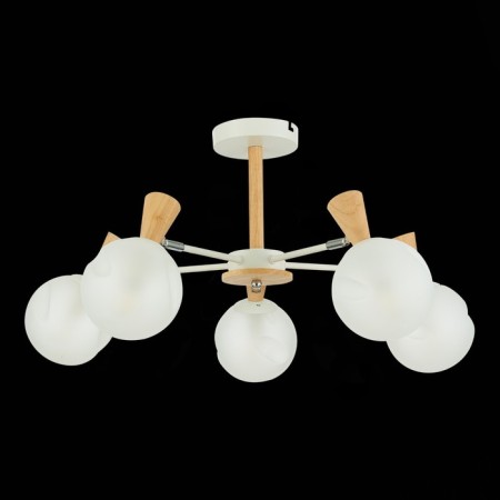 Ceiling EVOLUCE lamp. Sle220702-05. Catania. 5x40 watts, E14, 59x59x33.5 cm, white color, light tree-2