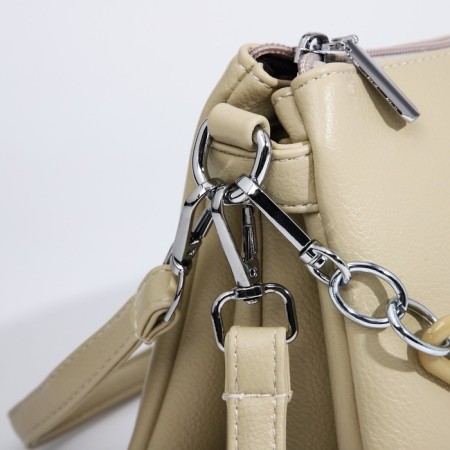 Cross-Bodi Bag on a zipper, beige color-4
