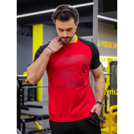 Sports T -shirt male ise, size 46, red color-1