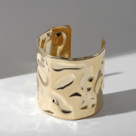 Bracelet Metal "Cuff" with recesses, color gold-1