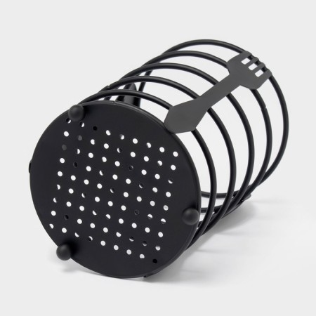 Drywall for cutlery shares, 11 × 11 × 16 cm, black color-3