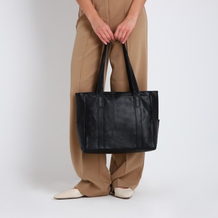 Female bag, on a zipper, black color-6