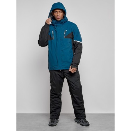 Ski costume male winter, size 50, blue color-4