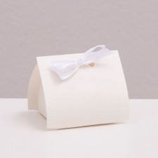 Folding box for sweets, cakes with tape, white, 6 x 6 x 4 cm