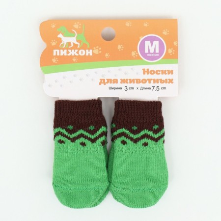 Non -slip socks, size m (3/4 * 7.5 cm), set 4 pcs, green-2