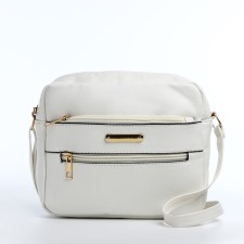 Bag Cross-Bodi with a zipper, white color