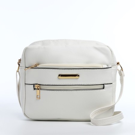 Bag Cross-Bodi with a zipper, white color