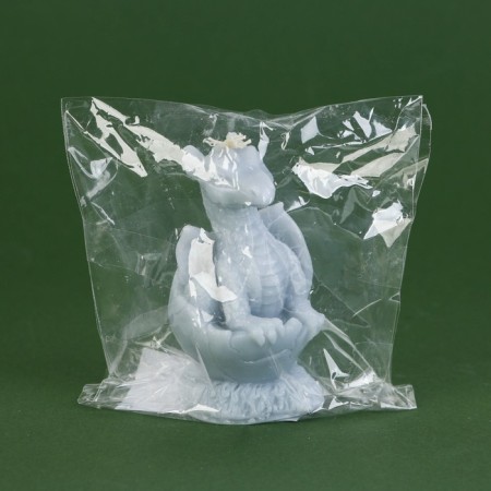 Interior curly candle "Dragon", gray, without aroma-4