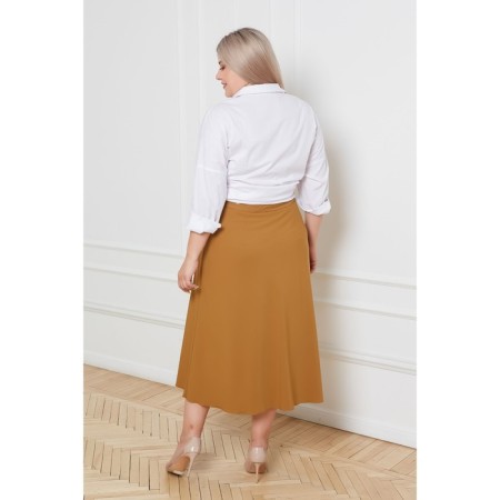 Female skirt, size 52, light brown color-4