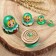 Matryoshka "God's cow", green dress, 5 puppet, 10-12 cm