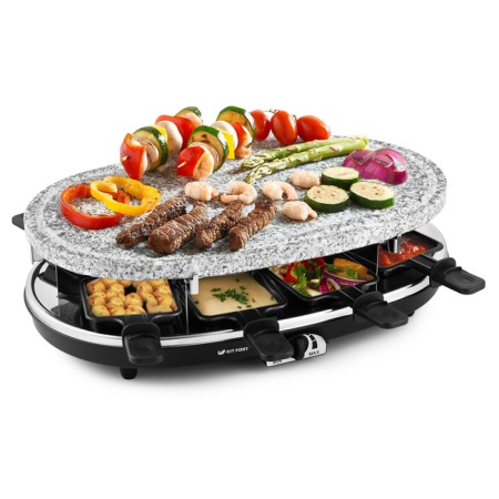 Elektogril KitFort KT-1651, Raklettsa, 1500 W, 8 pans, 7x7 cm, black