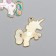 Decor for creativity Metal, enamel "Unicorn with a heart on the side" Gold 2x3.5 cm