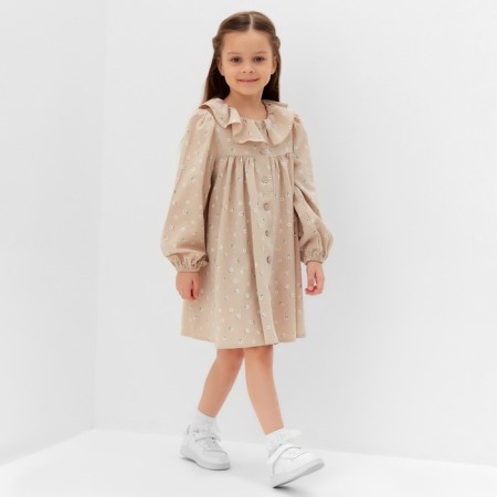 Children's dress with collar Kaftan, p. 32 (110-116), beige-8