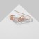 Pin "Flowers" two buds, 6.5 cm, white color in pink gold