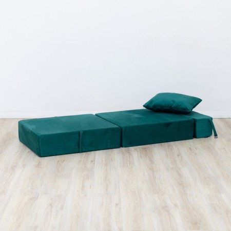 Walked armor-bed "Essen", velor fabric, green color-4