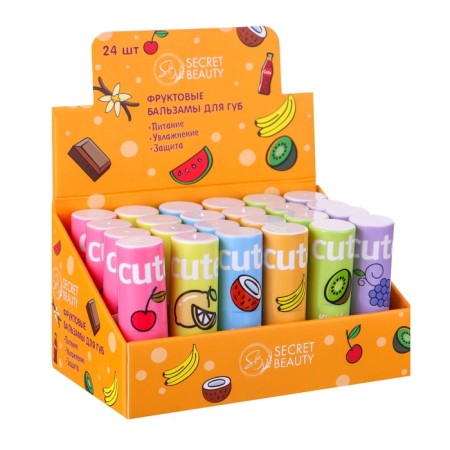 Fruit lip balm, mix of flowers and aromas