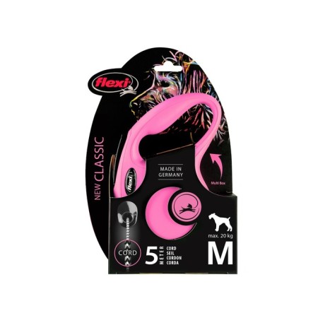 Roulette Flexi New Classic M (up to 20 kg) 5 m cable, pink-1