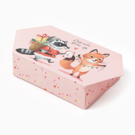 New Year. Trick Ethel "Fox and Raccoon" 30x30 cm, 100% HL, 340 g/m2 10-6