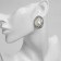 Earrings with pearls "abstraction" desire, white color in silver, stone and color mix