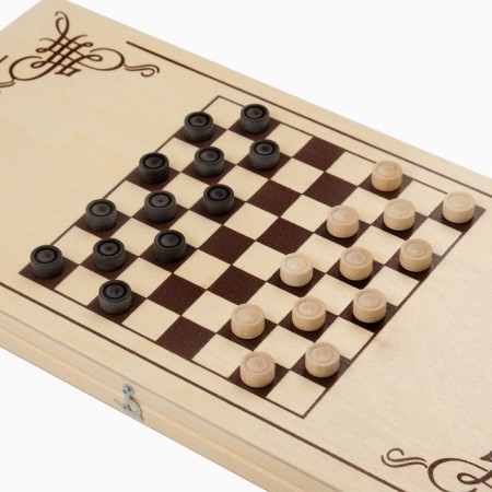 Backgammon "bolt" wooden board 50 x 50 cm, with a field for playing checkers-2