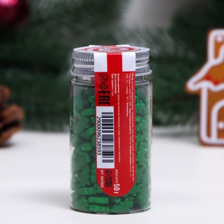 Sprinking confectionery "Christmas tree", green, 50 g-2