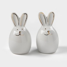 Set for spices of the shade “Bunny in gold”, 2 items: Solonka 50 ml, List of 50 ml, white color