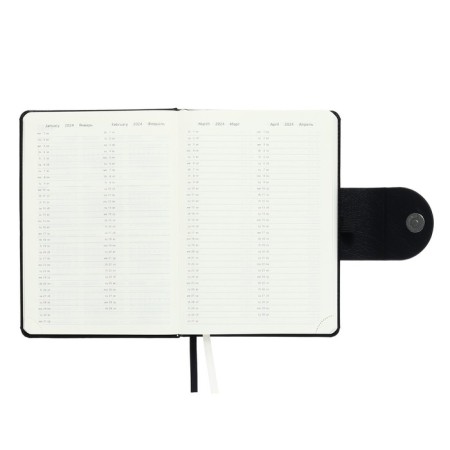 Dated diary 2024 A5 176 sheets, Devente.norwich, hard cover with artificial leather foam, lies, cream block 70 g/m2, black-7